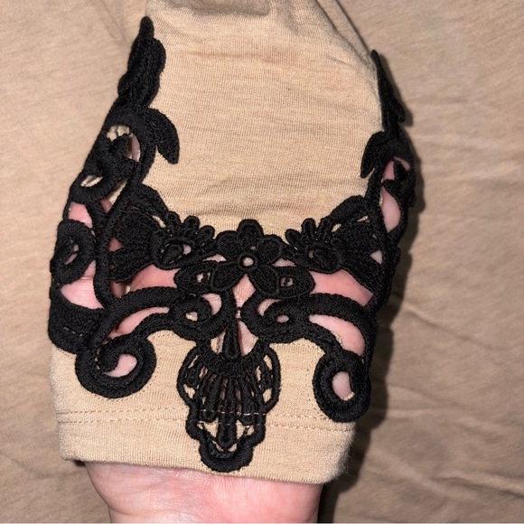 Soma Tan Embellished Tunic Top with Brown Accents - Picture 4 of 6